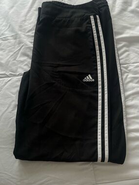 adidas Black Sweatpants with White Side Stripes